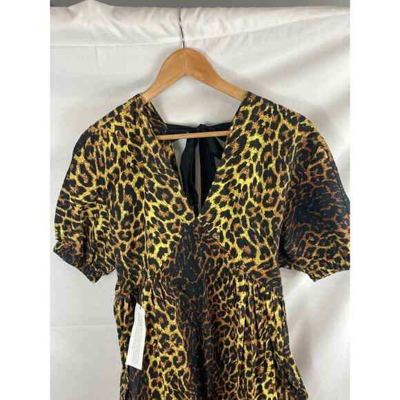 NWT Topshop Maternity Bow Back Midi Leopard Dress Size 6 - Picture 3 of 6